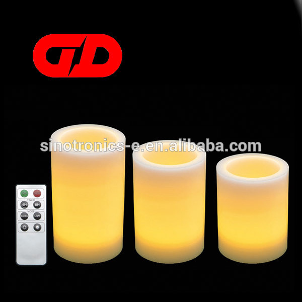 flameless warm color transparent led candle light with gift box