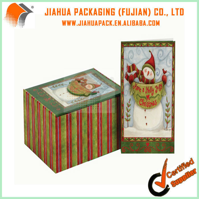 christmas gift paper box and greeting card