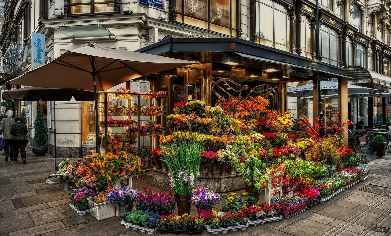 Цветочный магазин в Европе