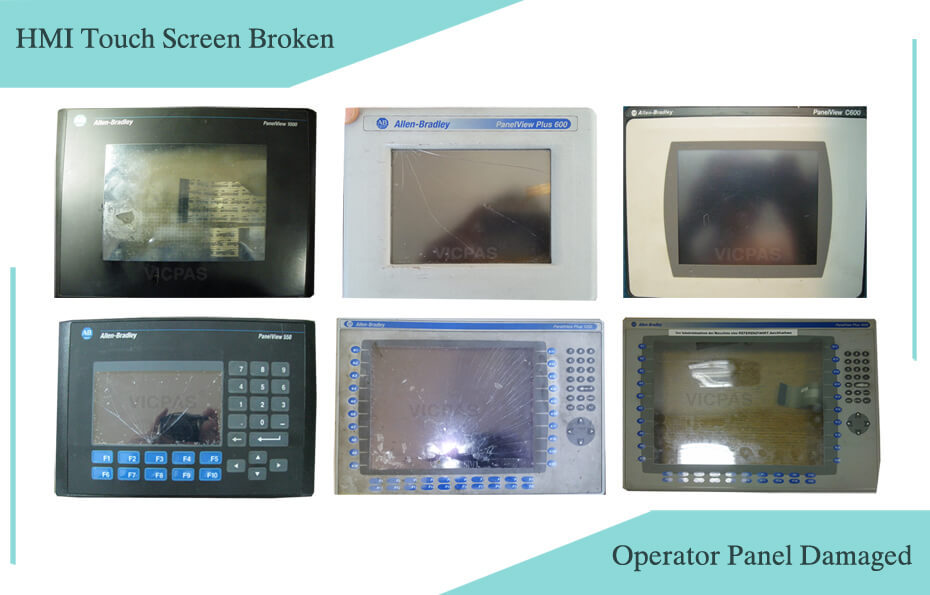 Allen bradley powerpanel hmi pantalla táctil teclado del panel del operador roto imagen