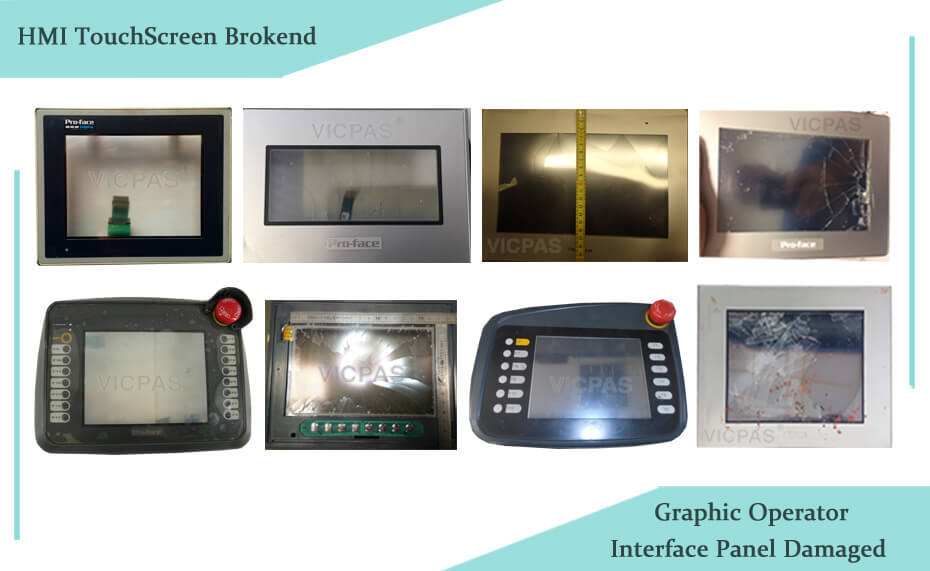 Proface HMI Touch screen panel broken and Graphic Operator Interface Panel damaged www.vicpas.com
