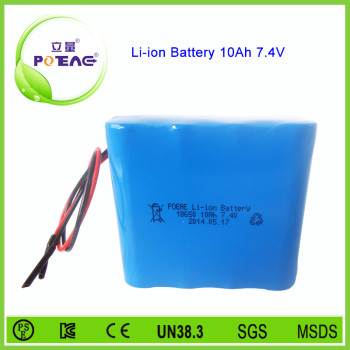 High performance 7.4v 10ah blue rechargeable li-ion battery for power tools China