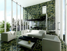 Зеленый дизайн интерьера из яшмы