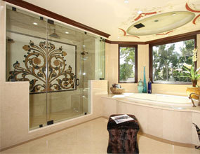 baño principal diseño de pared de chorro de agua de casa de mármol