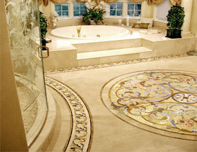 baño de piso de chorro de agua residencial_marble
