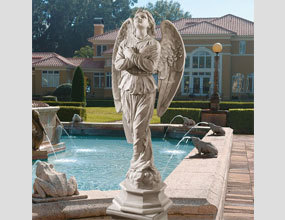 Estatua de mármol del ángel del tamaño natural de la vida con alta calidad