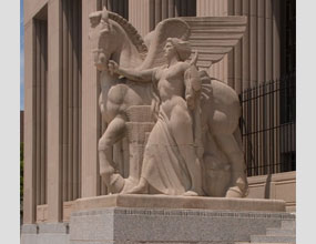 Soldiers Memorial in Saint Louis Missouri Marble Stone Statue