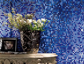 Azulejo de mosaico de cristal de la decoración de la pared de la casa azul marino