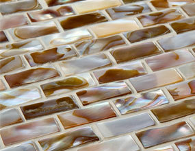 Teja de mosaico de concha marina de rayas