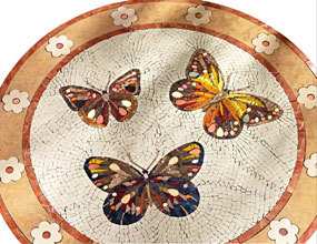 Azulejo de mosaico de patrón de mariposa