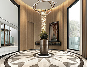 Hotel marble waterjet medallion flooring design