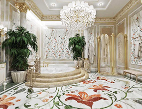residential_marble waterjet floor bathroom