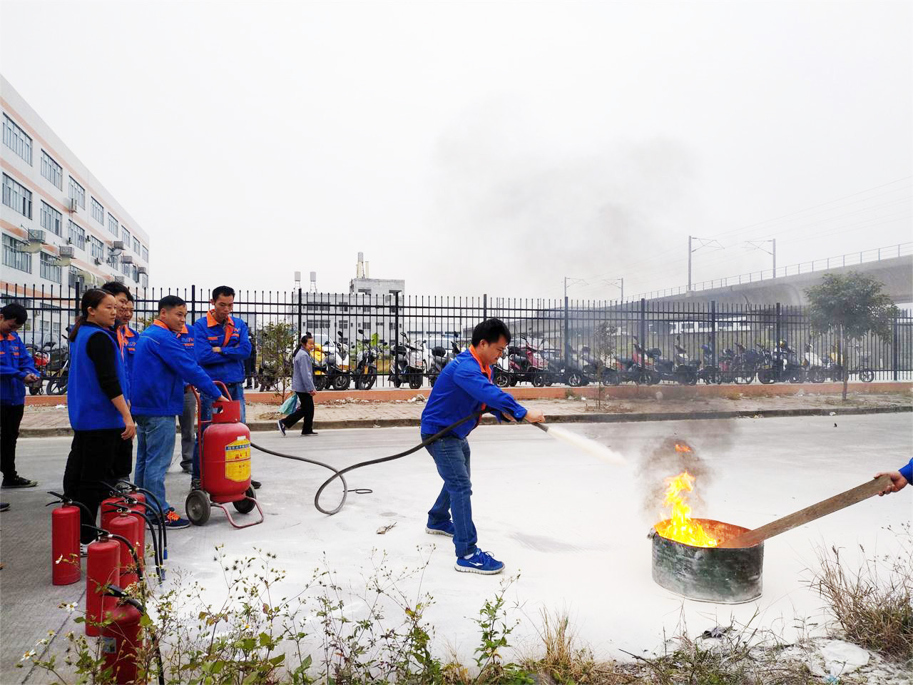 safety meeting and fire drill at plant 2 of sunpe