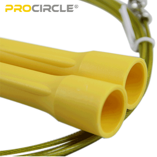 details of yellow jump rope