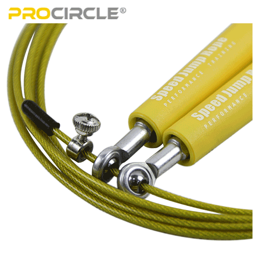 details of yellow jump rope