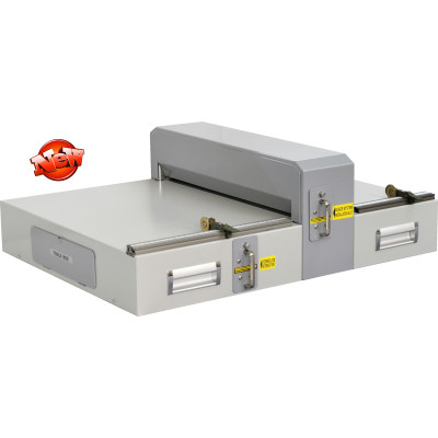 Electrical scoring and perforating machine with changable dies