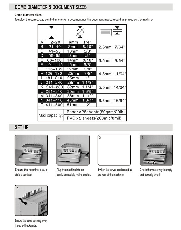 double wire comb binding machine electric CB300E