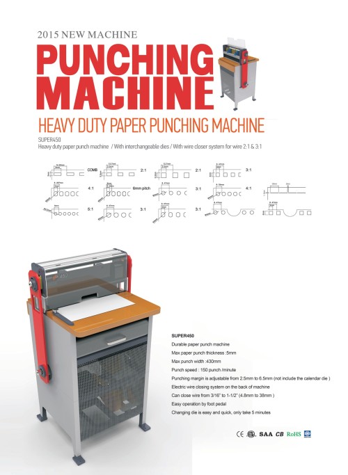 SUPU New Professional Paper Punching Machine with Interchangeable Die (SUPER450)