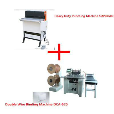 Electric heavy duty punch machine and double wire binding machine(SUPER600&DCA-520)