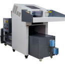 Industrial paper shredder with hydraulic baler combination