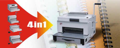 multifunction binding machine with comb wire spiral coil and punching （SUPER4&1)