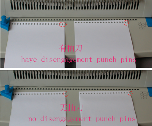 Manual coil binding machine with disengagement punch pins