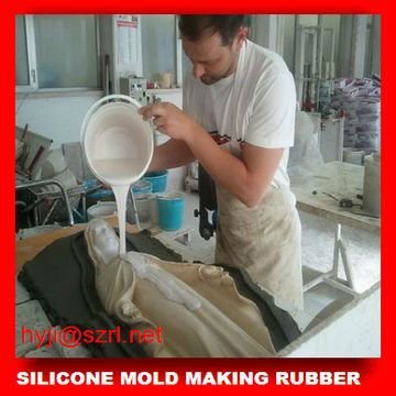 Pouring liquid silicone stone molding