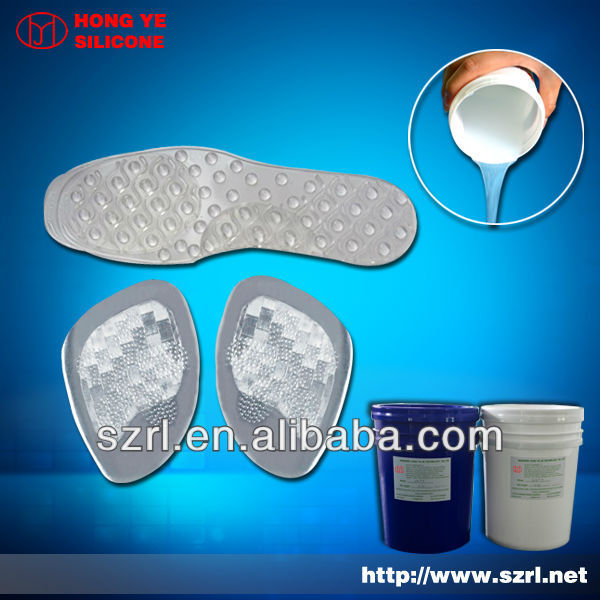Platinum cured silicone rubber for shoe insole making