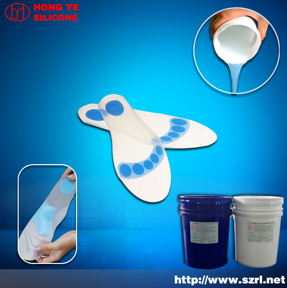 Transparent liquid silicone for insole