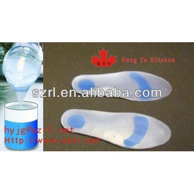 Silicone rubber material for shock absorption insoles
