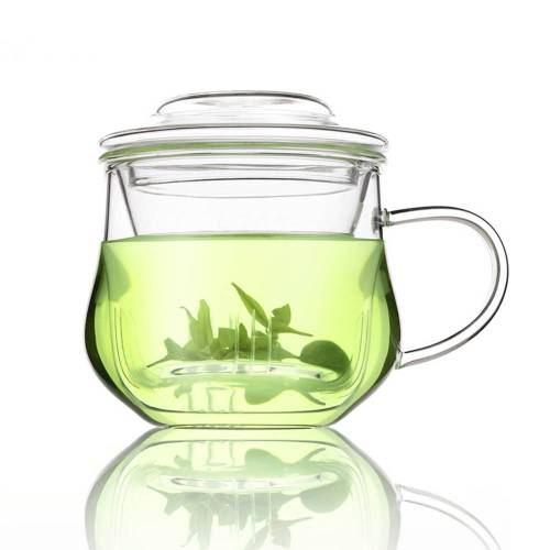 Eleganter hoher Borosilikatglas-Tee-Aufgussbecher