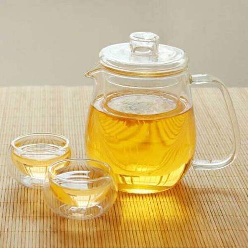 Taza de té de cristal china grande hecha a mano primera