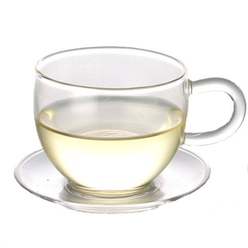 Tasses à thé en verre à paroi simple en porcelaine avec poignée