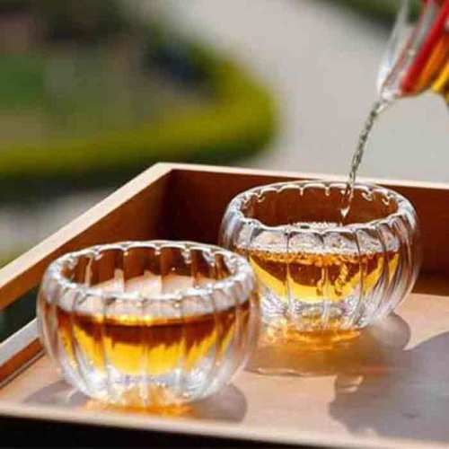 Exquisita taza de té de cristal de borosilicato 50 ml personalizada