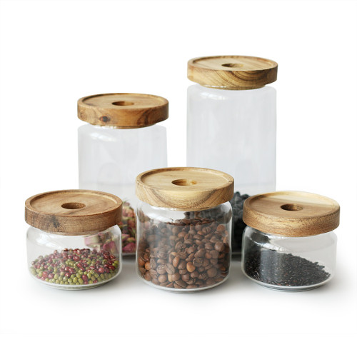 Handgearbeiteter Klarglasbehälter mit geraden Seiten für Trockenfutter