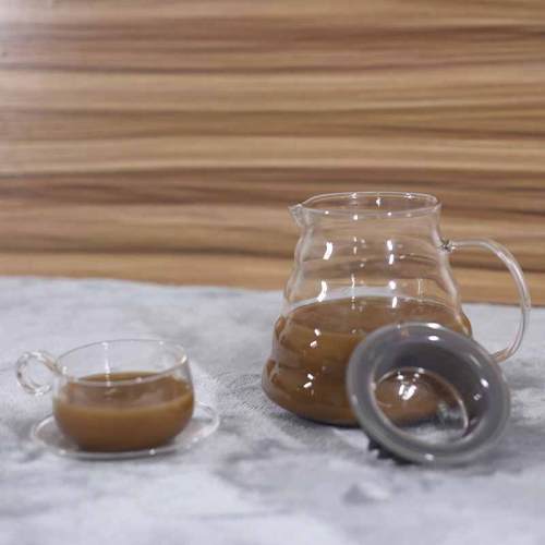 Minimalisme élégant Serviteur de café en verre soufflé à la main résistant à la chaleur