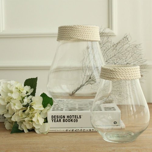 Vase de fleurs transparentes et vase de remplissage soufflé à la bouche transparent cassé pour la maison et le mariage