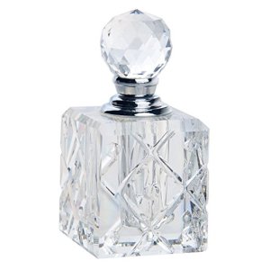 Glassware Clear cubic carved refillable glass perfume bottle