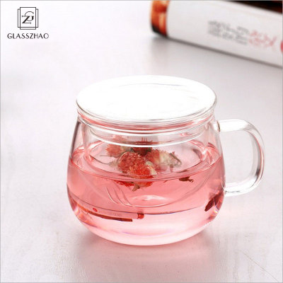 Hand Made Double Wall Glass Cup with Handle