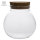 Hand Made Glass Round Bulb Jars with Cork Lid for Coffee Beans