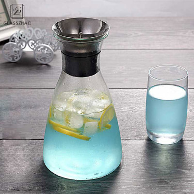 Hand Made Glass Tea Kettle Jug/Glass Pitcher With Lid