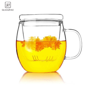 Hand Made Glass Tea Cup with Lid