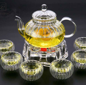 Glass Tea Set with Clear Borosilicate Glass