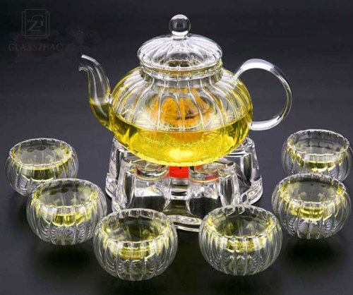 Glass Tea Set with Clear Borosilicate Glass