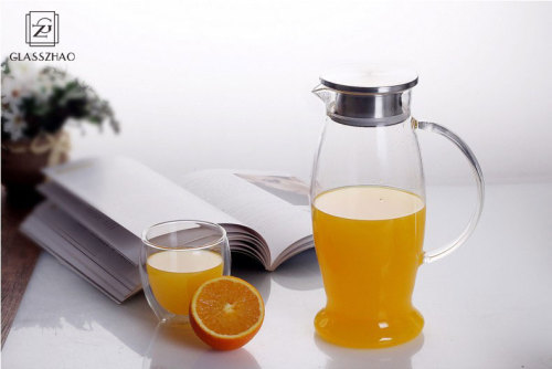 Lead-free Glassware Borosilicate glass jug pitcher with lid