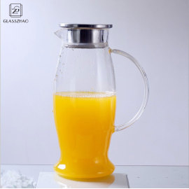 Glass Cold Brew Water/Juice  Jug/Pitcher  with Stainless Steel Lid