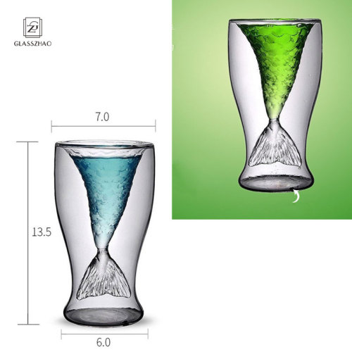 Crystal Mermaid Cup Glass Mug For Party Home Vodka Shot Wine Beach