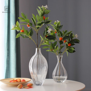 Glassware Breakage-proof hand-blown clearglass transparent flower and filler vase for home and wedding