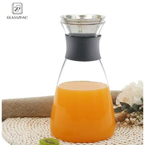 Hand Made Glass Cold Brew Jug with Stainless Steel Lid