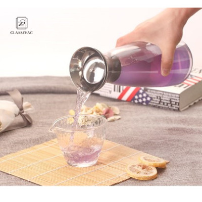 Hand Made Glass Cold Brew Jug with Stainless Steel Lid